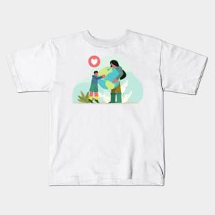 save the earth with a heart Kids T-Shirt